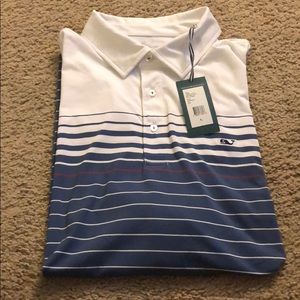 Vineyard Vines Striped Golf Polo Shirt